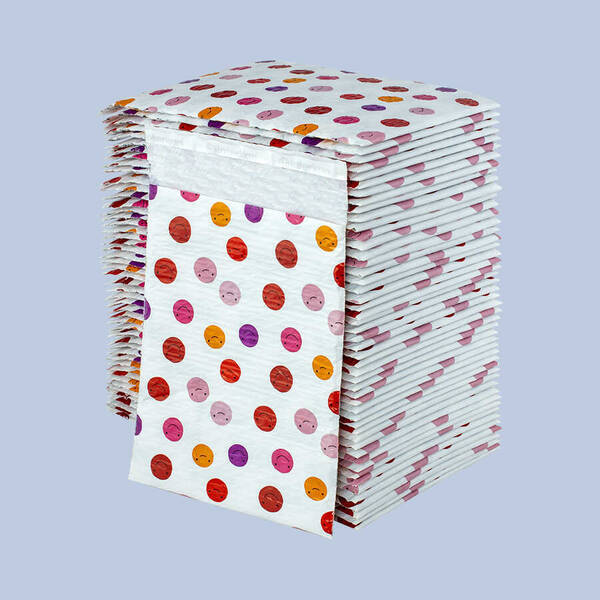 Balonlu Naylon Torba 18X25cm Bantlı Gülen Yüzler-K 50 Adet/Pk - 1
