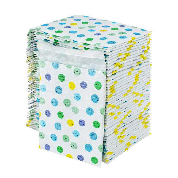 Balonlu Naylon Torba 18×25cm Bantlı Gülen Yüzler-M 50 Adet/Pk - 1