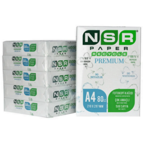 Nsr Paper Recycle Premium 80gsm A4 Fotokopi Kağıdı 500 Sayfa (5 Paket / 1 Koli) - 2