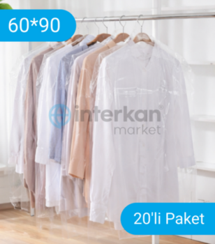 Takım Elbise, Ceket, Kazak, T-Shirt Koruma Poşeti - Kıyafet Koruma Kılıfı 60x90 - 20 Adet - 3