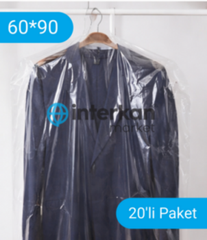 Takım Elbise, Ceket, Kazak, T-Shirt Koruma Poşeti - Kıyafet Koruma Kılıfı 60x90 - 20 Adet - 2