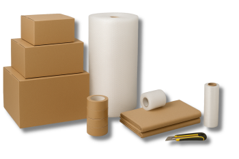 Taşınma Paketi (Koli, Balonlu Naylon, Koli Bantı, Kraft Ambalaj Kağıdı, Streç, Falçata) - İnterkan
